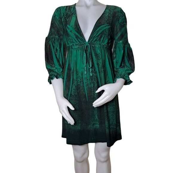 Volume One Juniors Women’s Green & Black Dress S