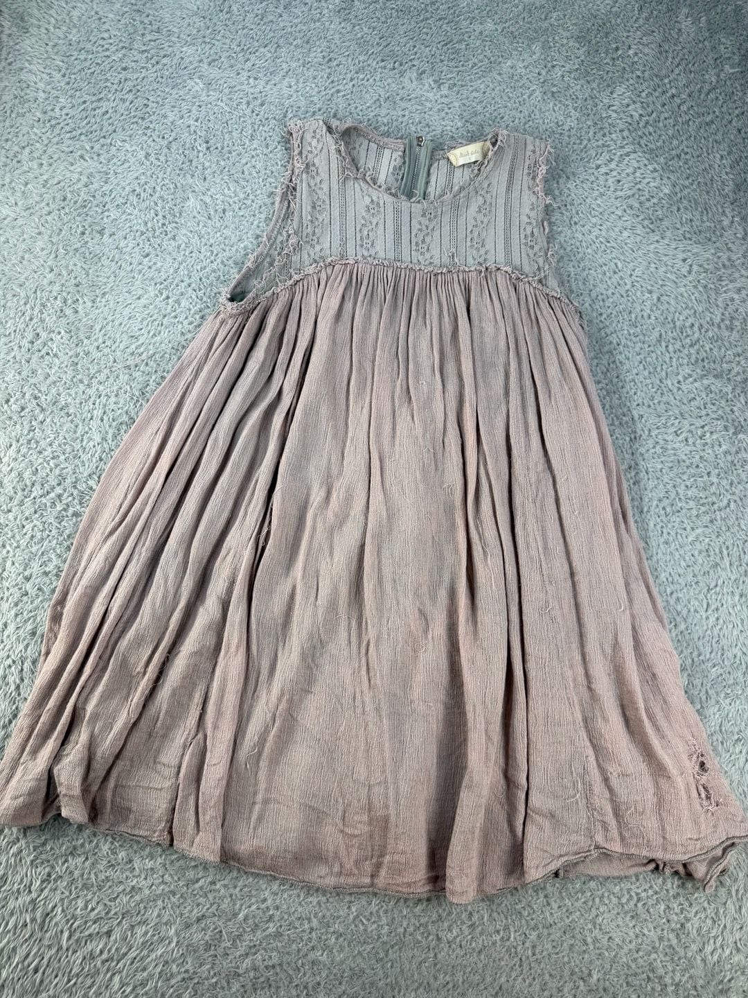 Cloud Date Sleeveless Lace Yoke Pleated Mini Dress Size S