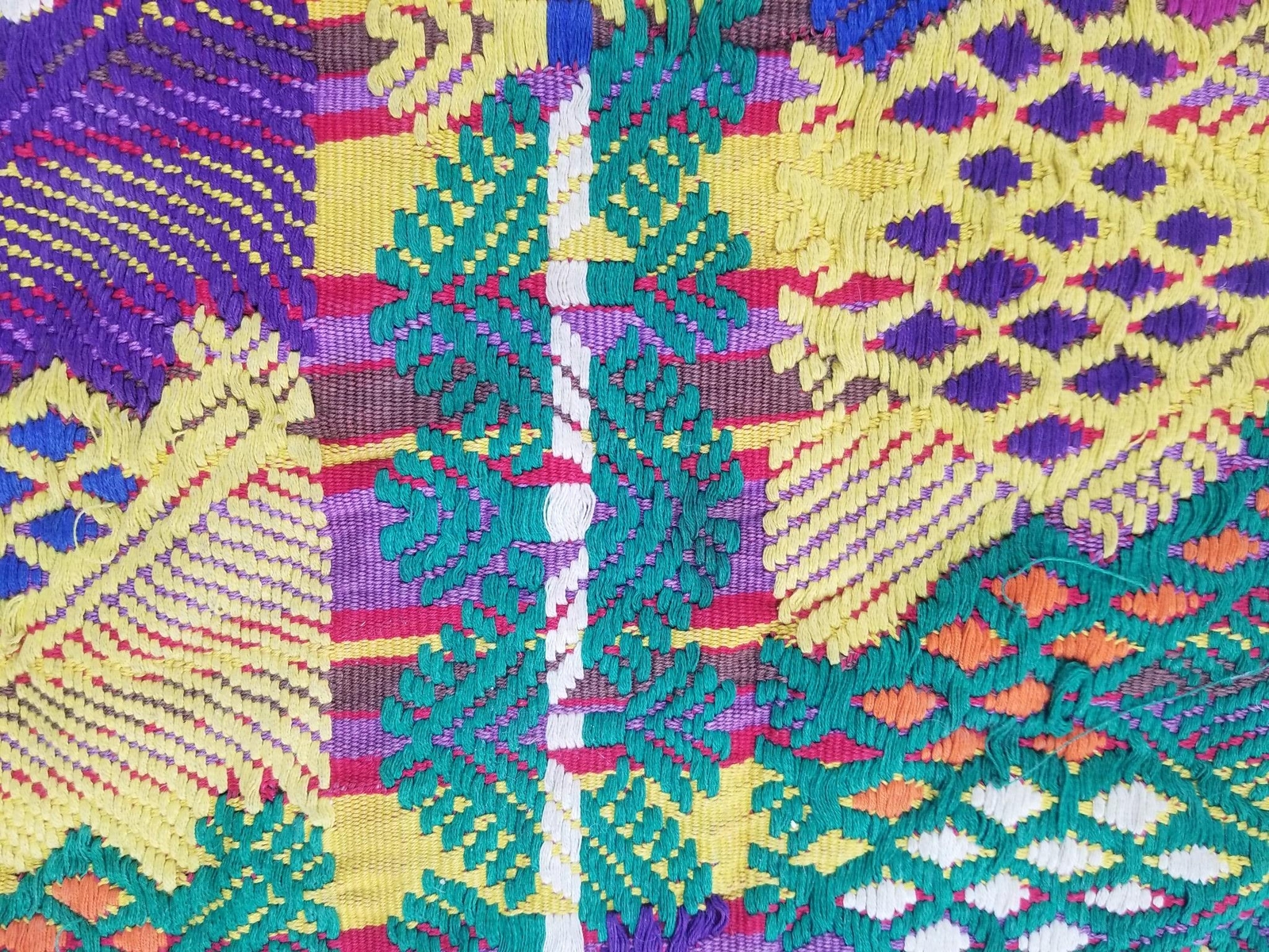 Vintage Traditional Woven Guatemalan Embroidered Huipil 100x68cms