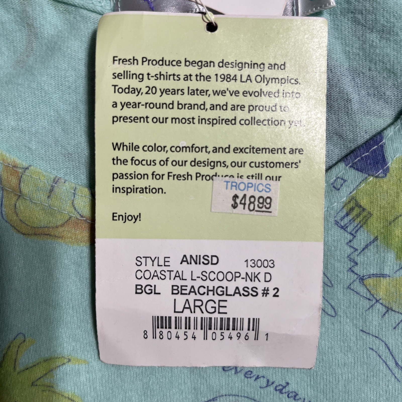 NEW Vintage Fresh Produce Womens Cotton Maxi Dress Island – Beach – Cruise LARGE