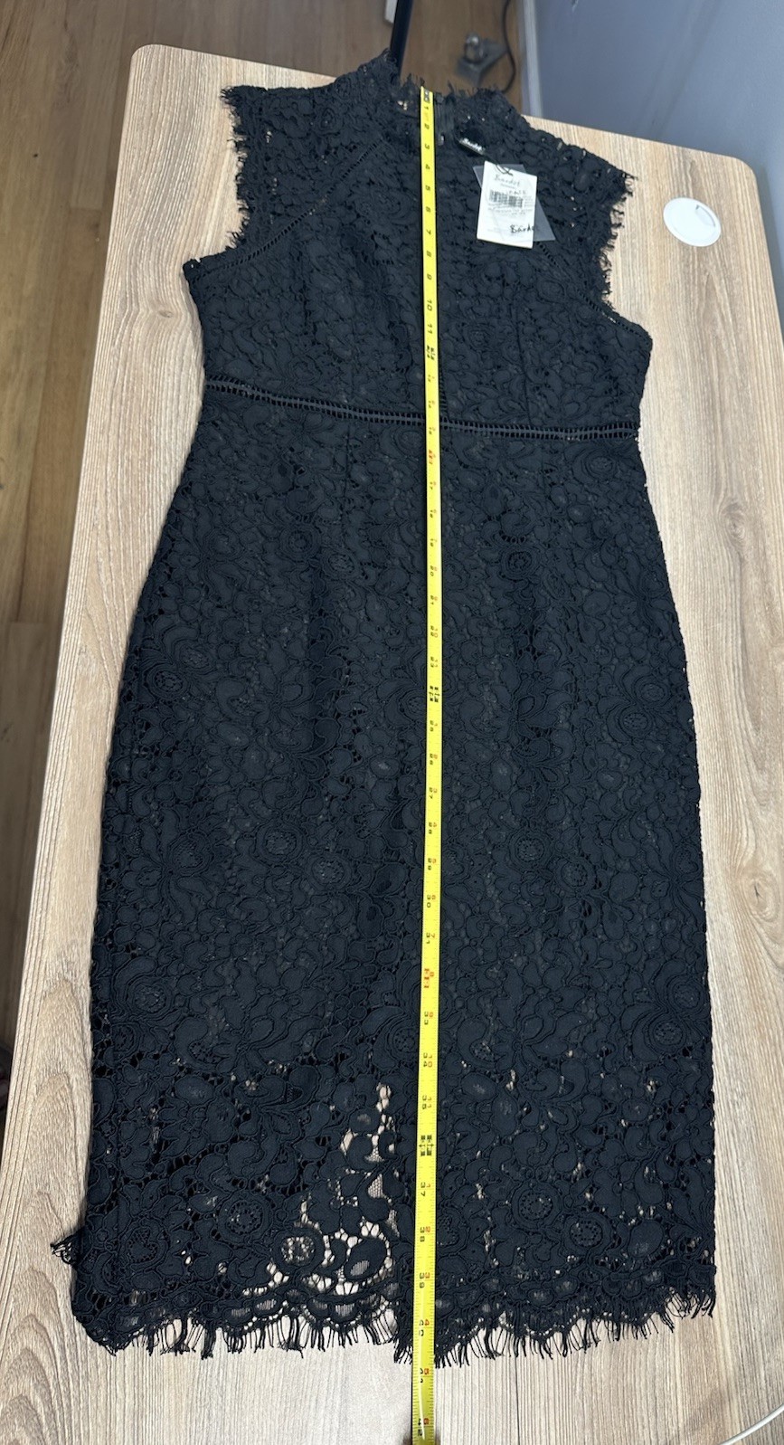 Bardot Lace Panel Midi Dress In Black Womens US Size 6 AUS/UK Size 10 NWT