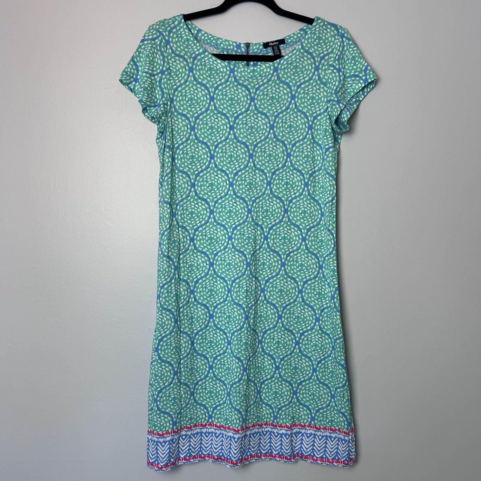 Hatley Nellie Dress Women’s Small Teal Shift dress Turquoise Artistic Cotton