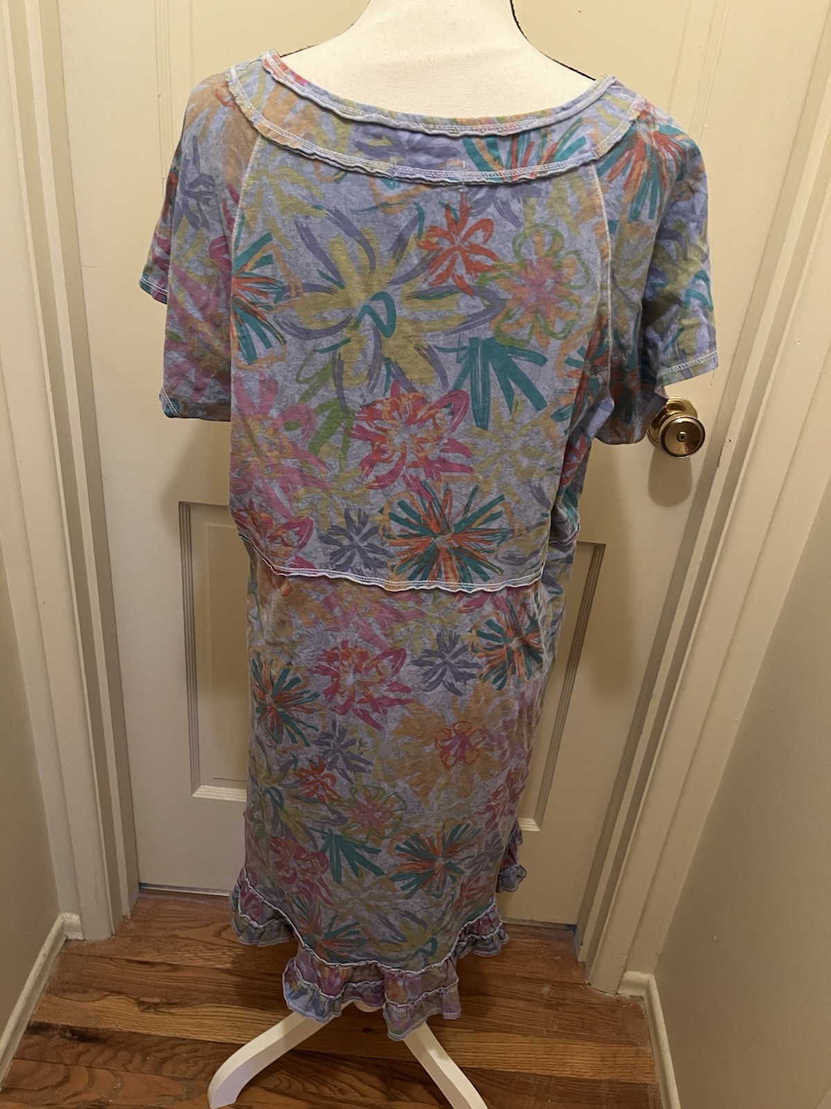 FRESH PRODUCE Vintage Purple FLORAL Spring Summer Dress 1X USA
