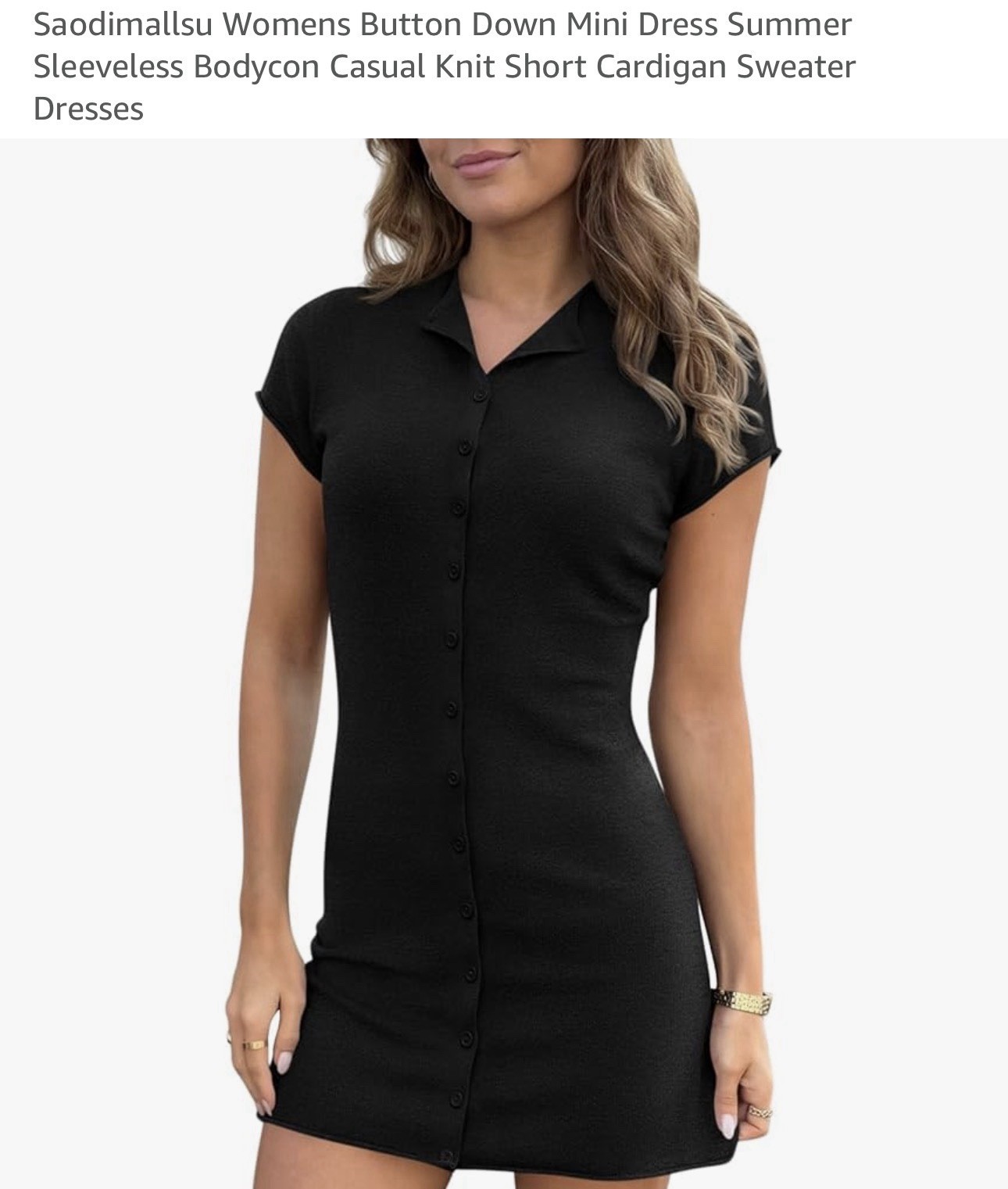womens black Button Down Mini dress