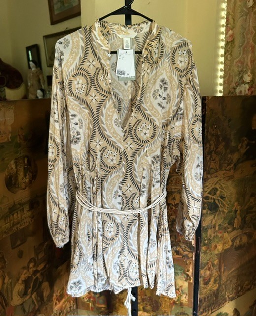 H&M Cotton Dress with decorative belt XL NWT
