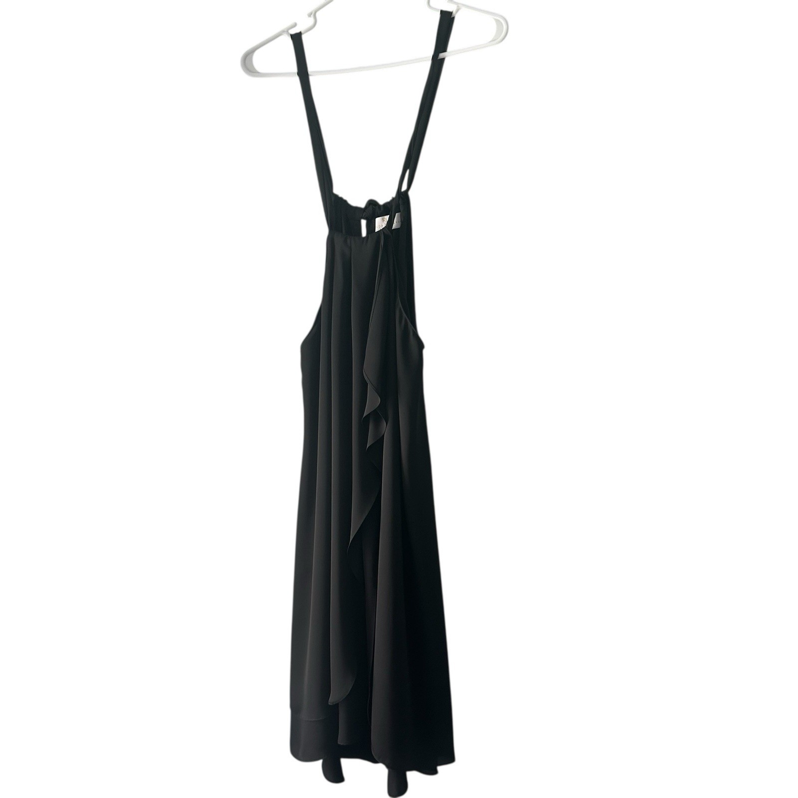 Amanda Uprichard Dress Women’s Halter Black Ruffle Sexy Size Small