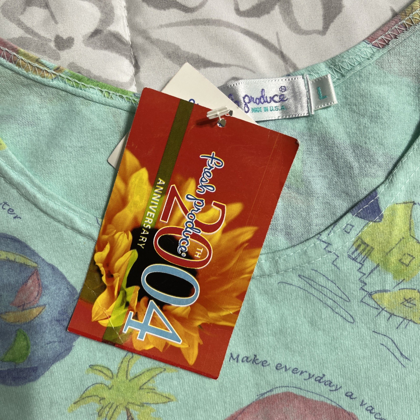 NEW Vintage Fresh Produce Womens Cotton Maxi Dress Island – Beach – Cruise LARGE
