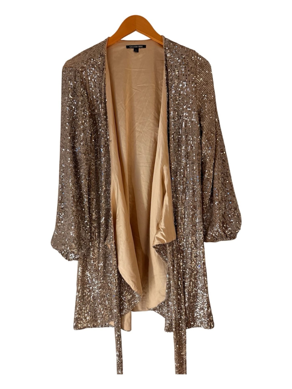 Gianni Bini Gold Sequin Wrap Dress