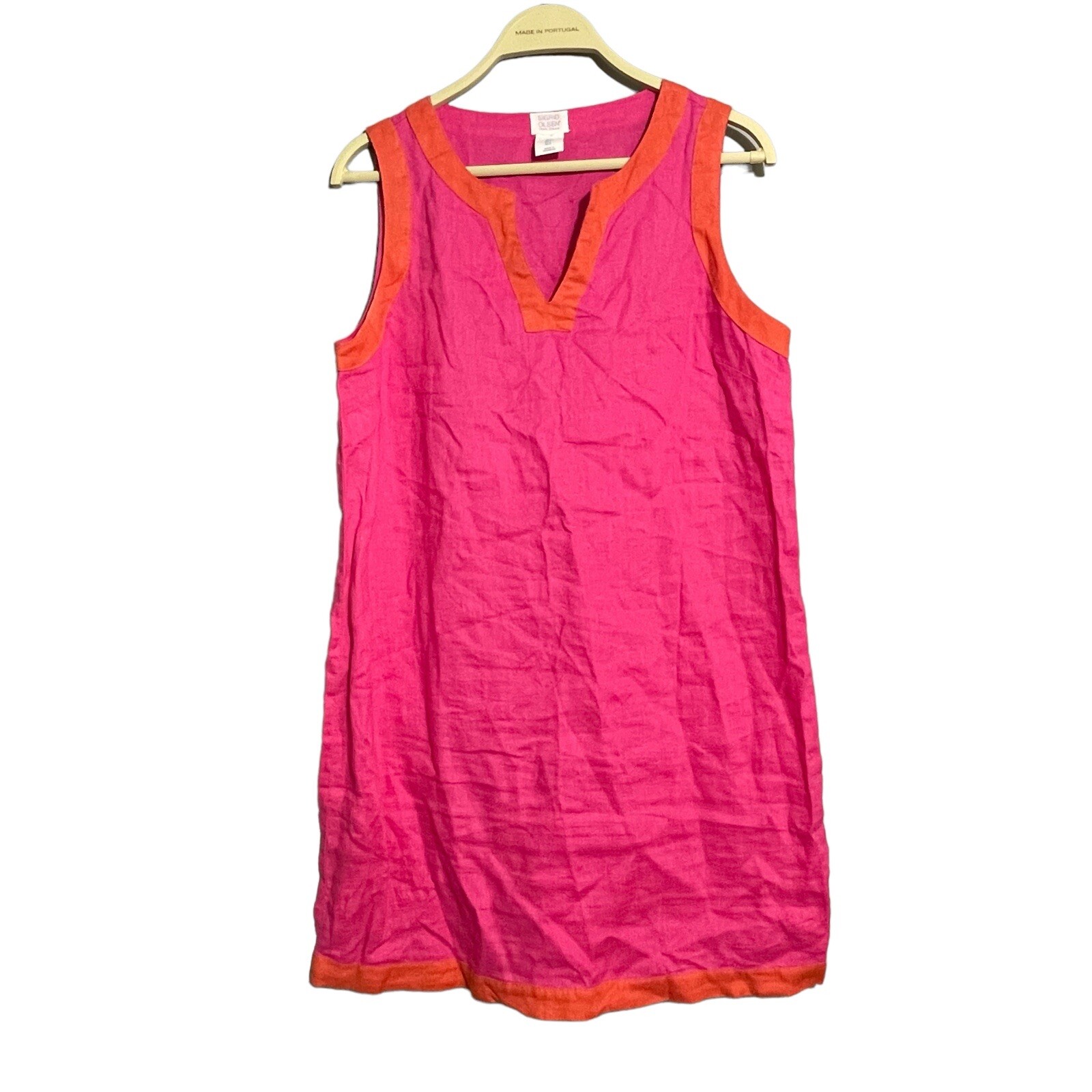 Sigrid Olsen Linen Sundress Dress Straight Sleeveless Size S Summer Beach Casual