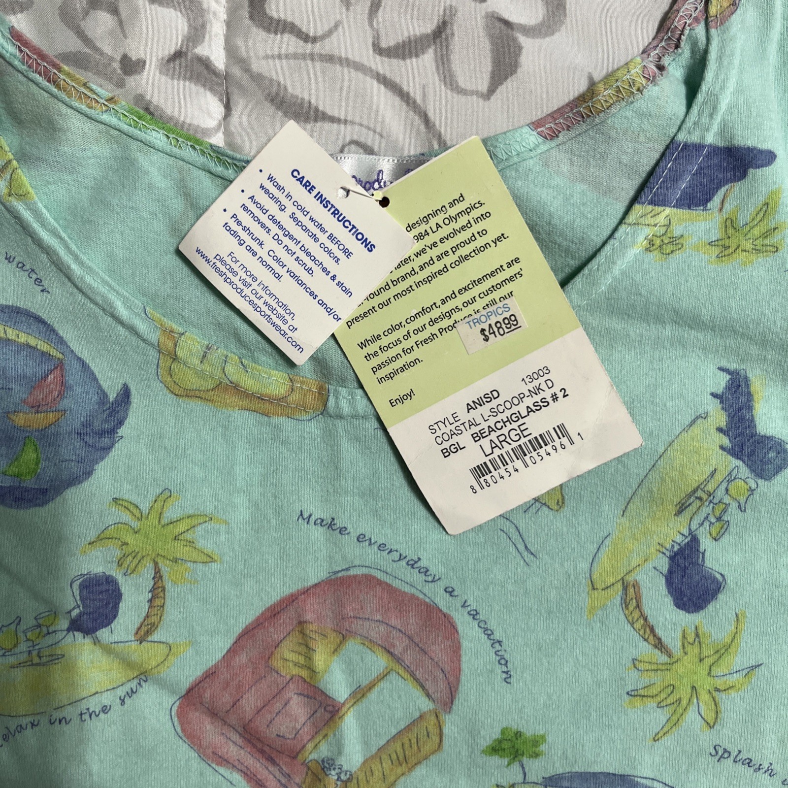 NEW Vintage Fresh Produce Womens Cotton Maxi Dress Island – Beach – Cruise LARGE