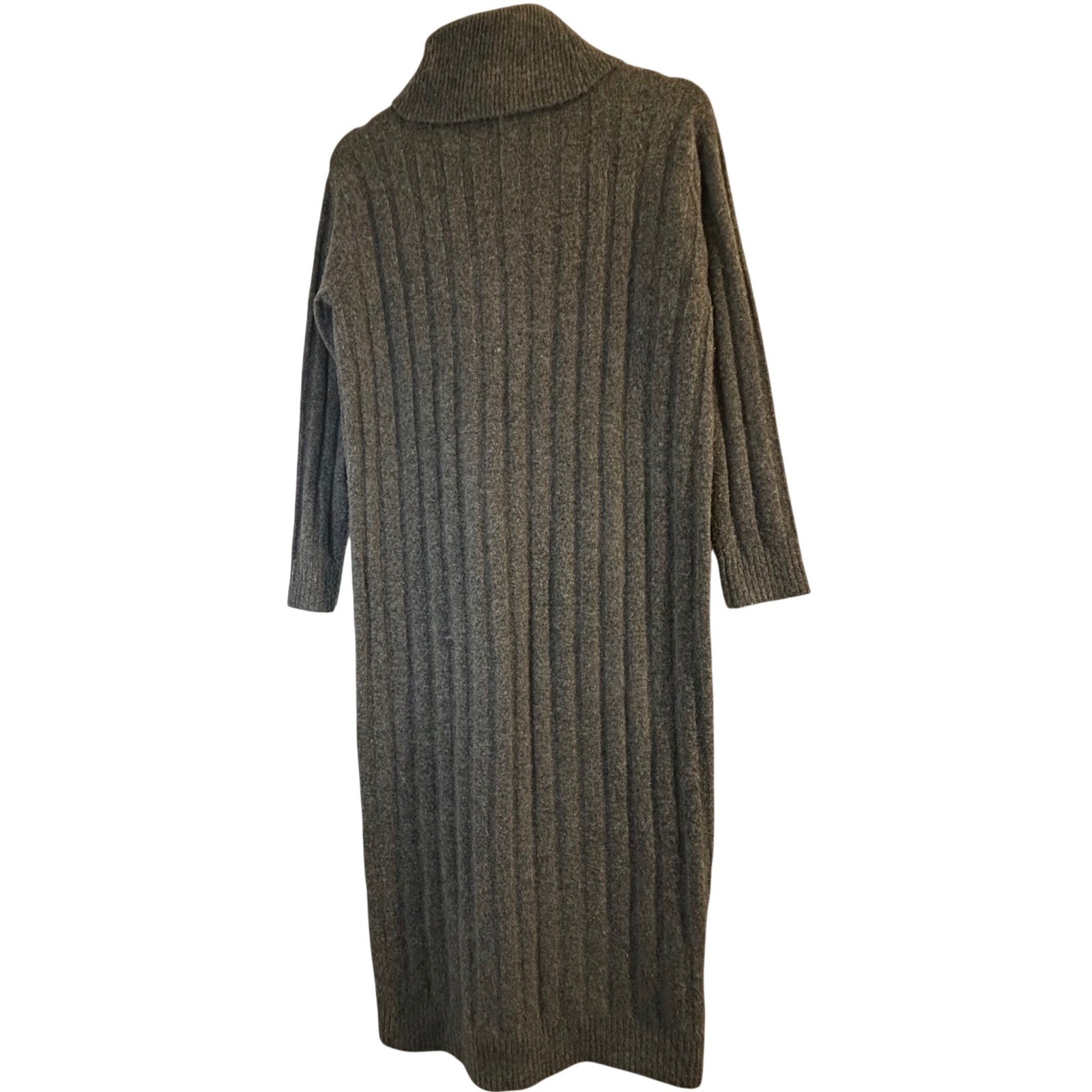 LOFT Gray Ribbed Turtleneck Long Sleeve Maxi Sweater Dress Women’s XS/S