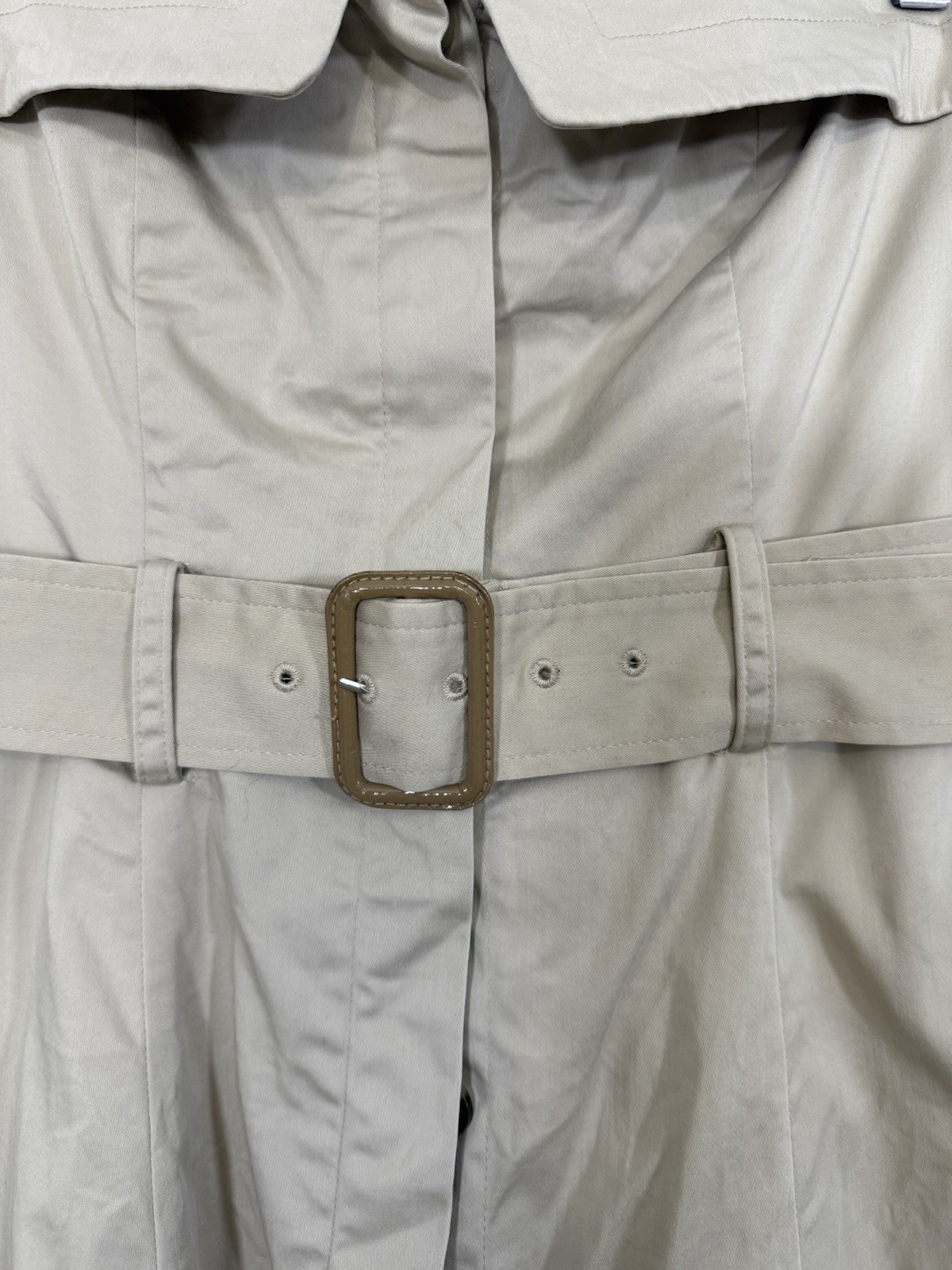 Banana Republic Strapless Asymmetrical Utility Trench Dress 6P Tan Belt Pockets