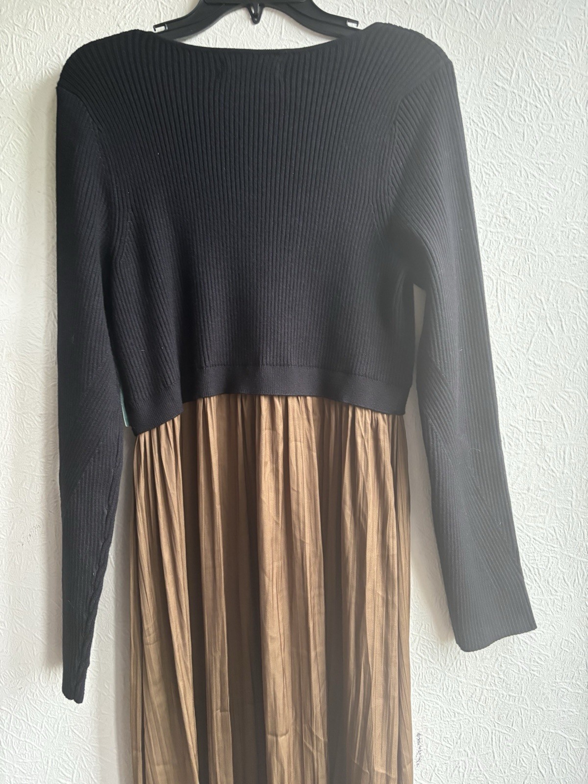 ANTHROPOLOGIE Thea Twofer Sweater Maxi Dress Scoop Neck Black UK 1XL RRP £148