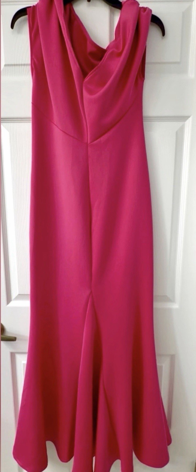Pink One or Off Shoulder Draped Bodycon Maxi Dress Women’s Stretch M