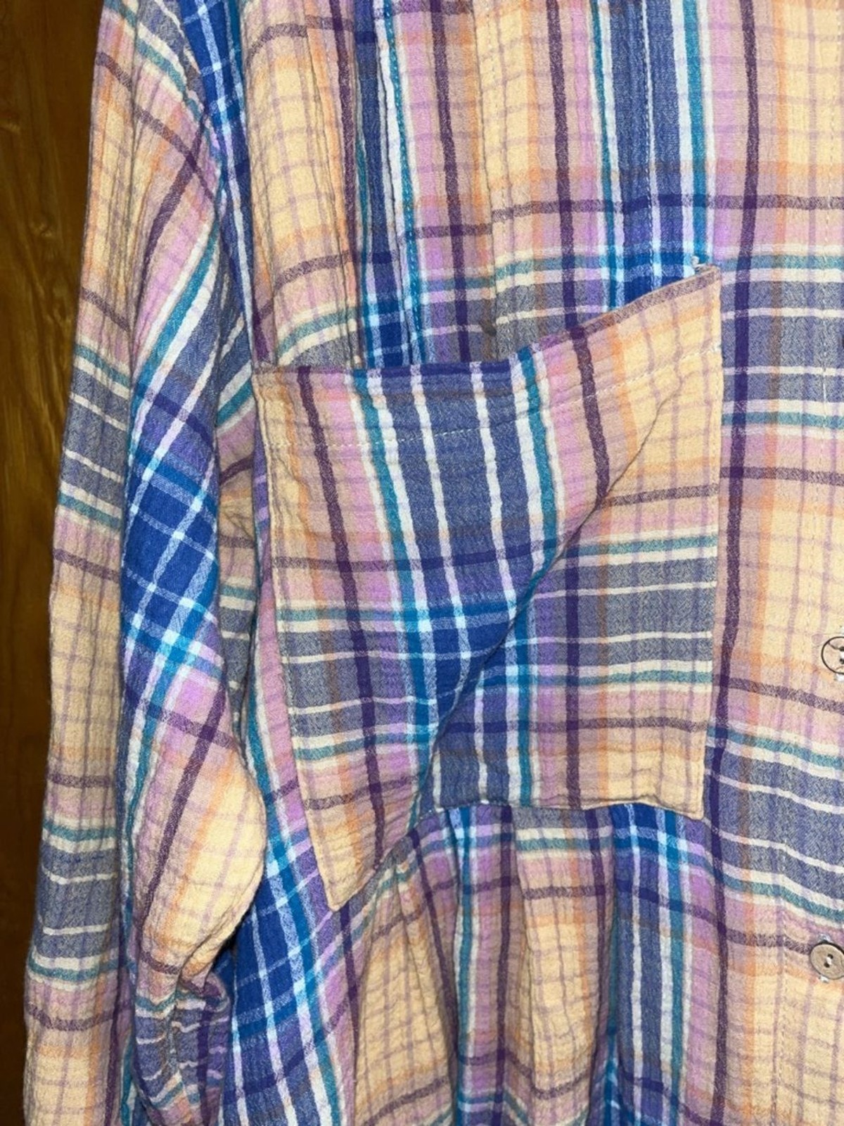 Free People The Voyage Shirtdress Sunrise Combo Plaid Cotton Boho Cottagecore