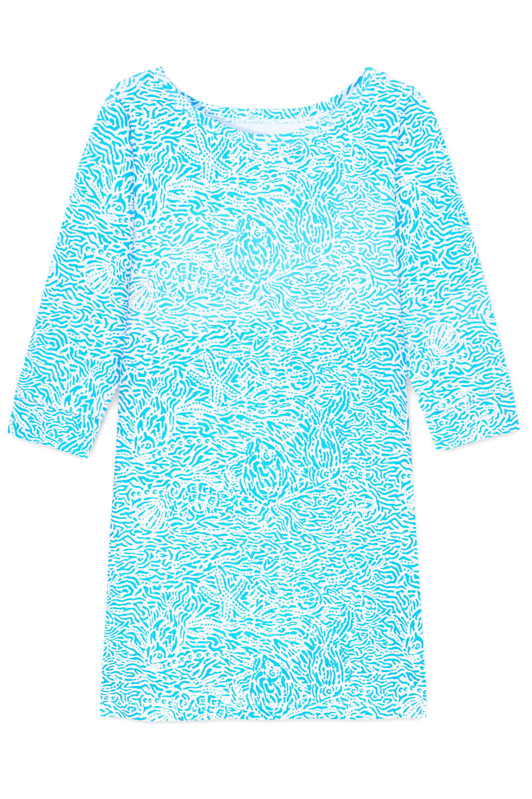 Women’s Dress – Sky Blue Printed Dress – T-shirt Dress – XL – Jersey Cotton