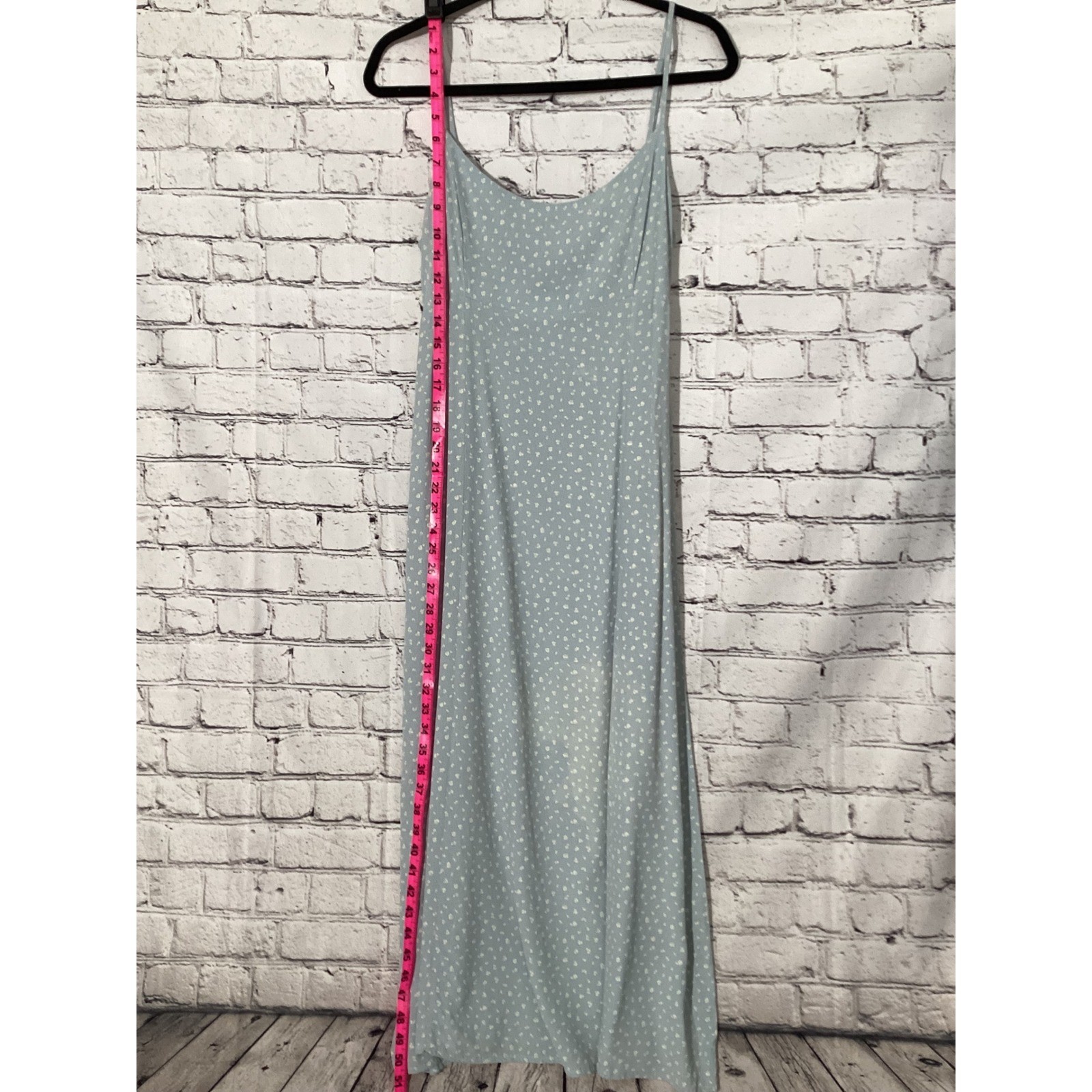 Brandy Melville Floral Maxi Dress Light Blue Ditsy Flower Adjustable Strap OS
