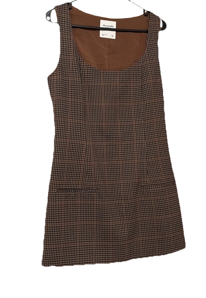 Abercrombie and Fitch Brown Plaid Mini Dress Size Small