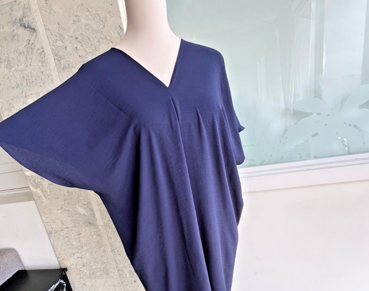 0051/ Navy Color Kaftan Crinkle Airflow