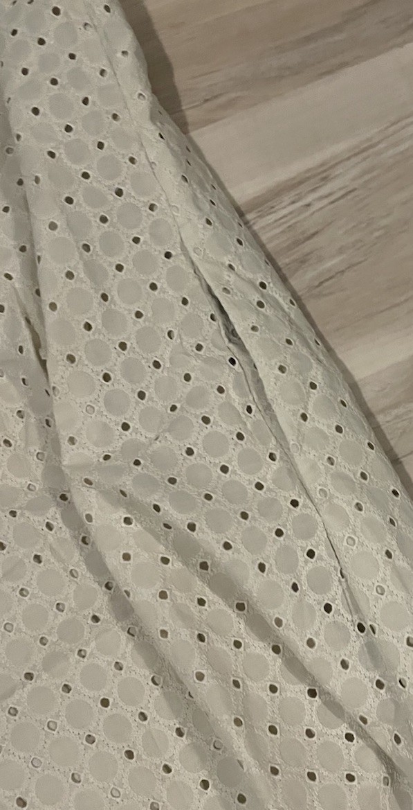 Banana Republic Eyelet Mini Shift Dress Size XL Cream Sleeveless Lined $130