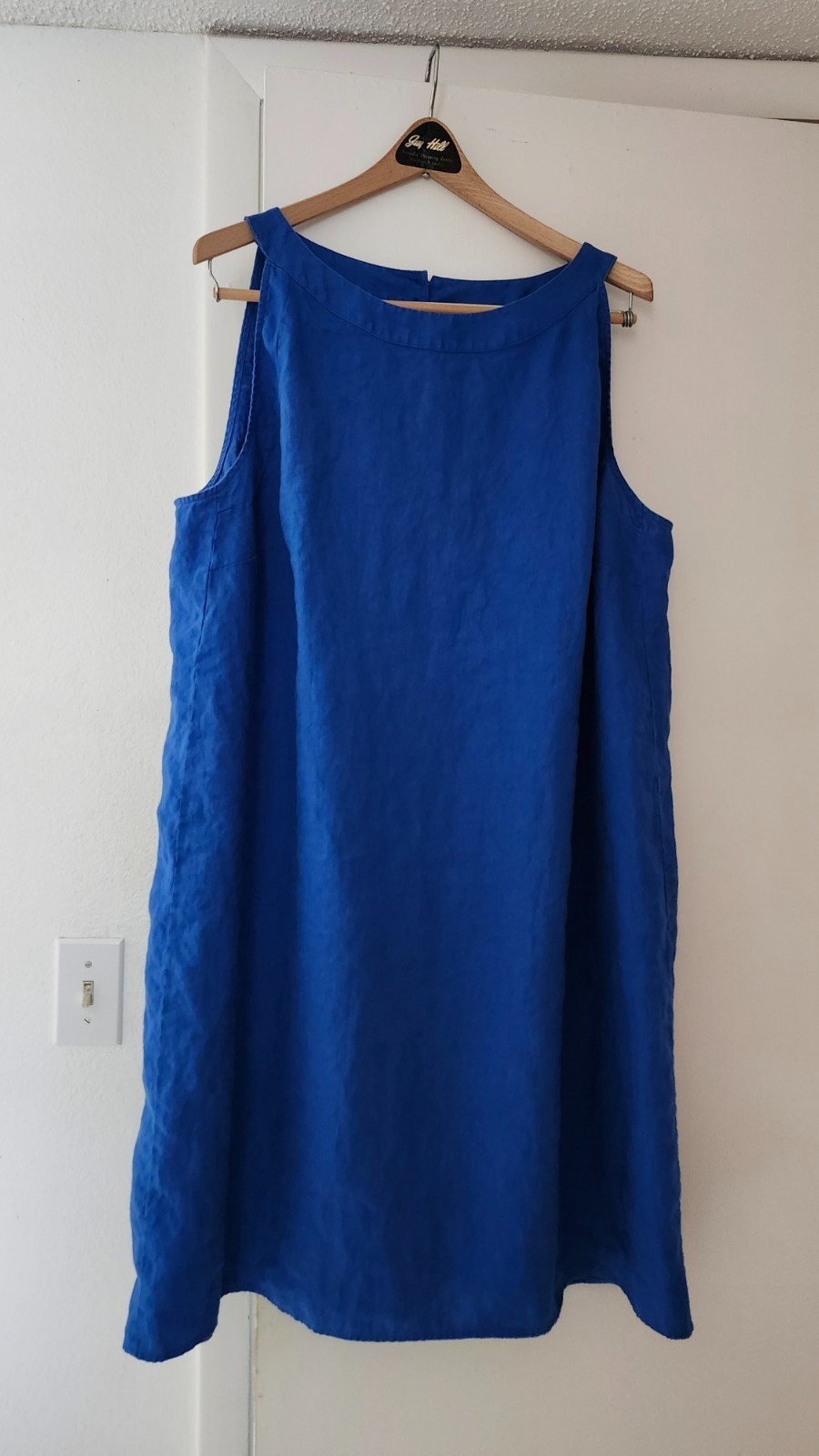 JJILL LINEN DRESS, AMALFI COAST BLUE, 3X, EXCELLENT!!