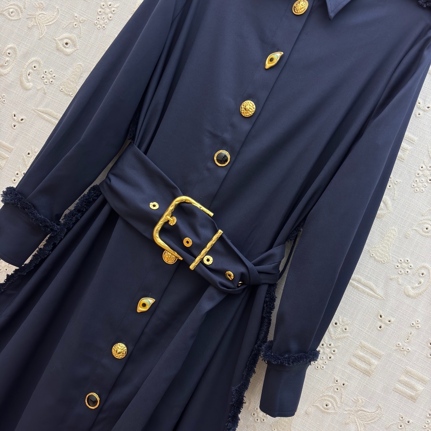 Blue Navy Long Shirt Blue Schiaparelli Dress