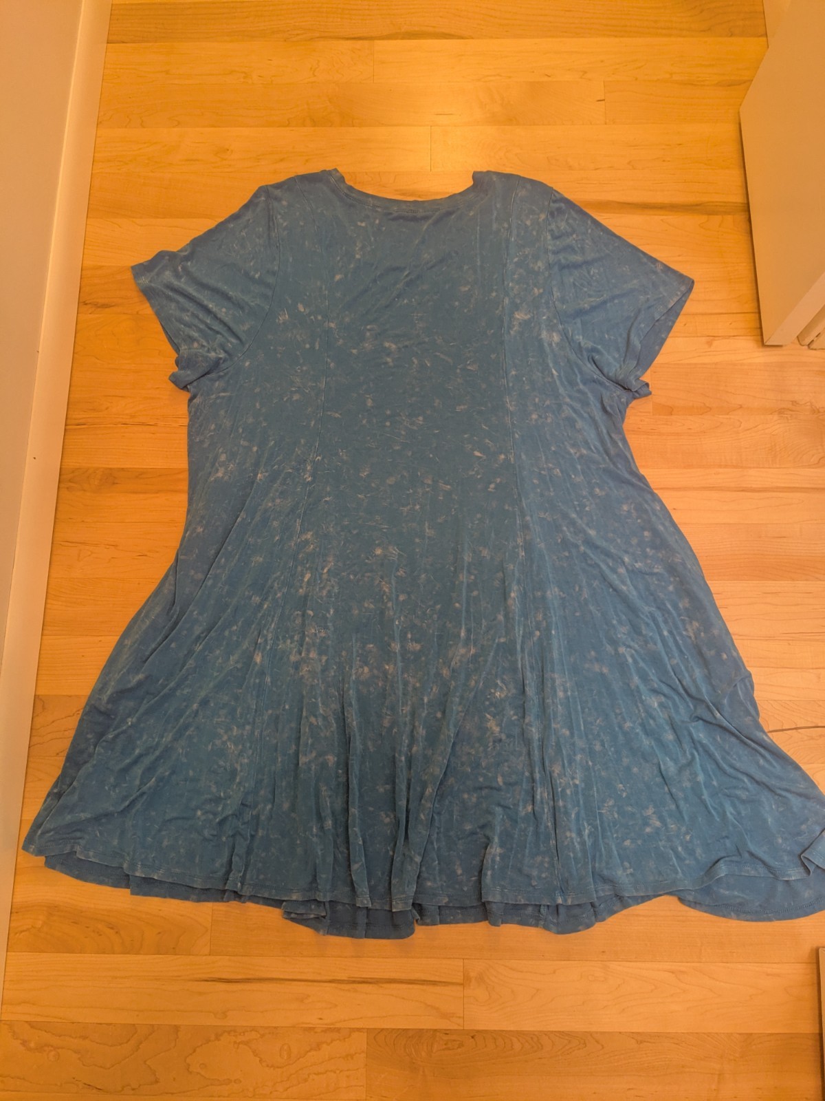 4 Torrid Super Soft Knits Blue Tye Die Crew Neck Pockets Jersey Dress 26