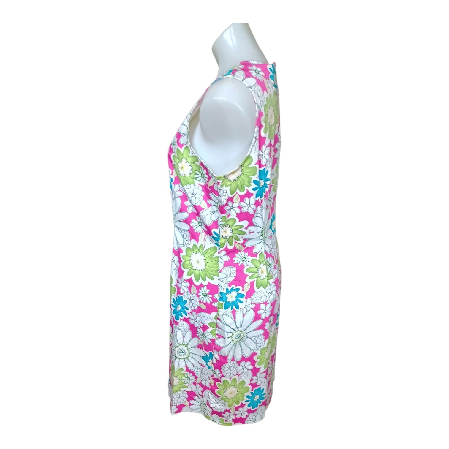Chadwicks Women’s 12 Spring Floral Bright Stretch Cotton Blend Knee Length Dress