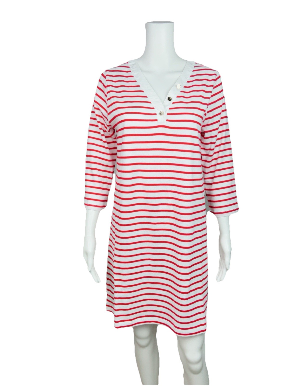 Draper James V- neck T shirt Dress in Nautical stripe Red multi size medium