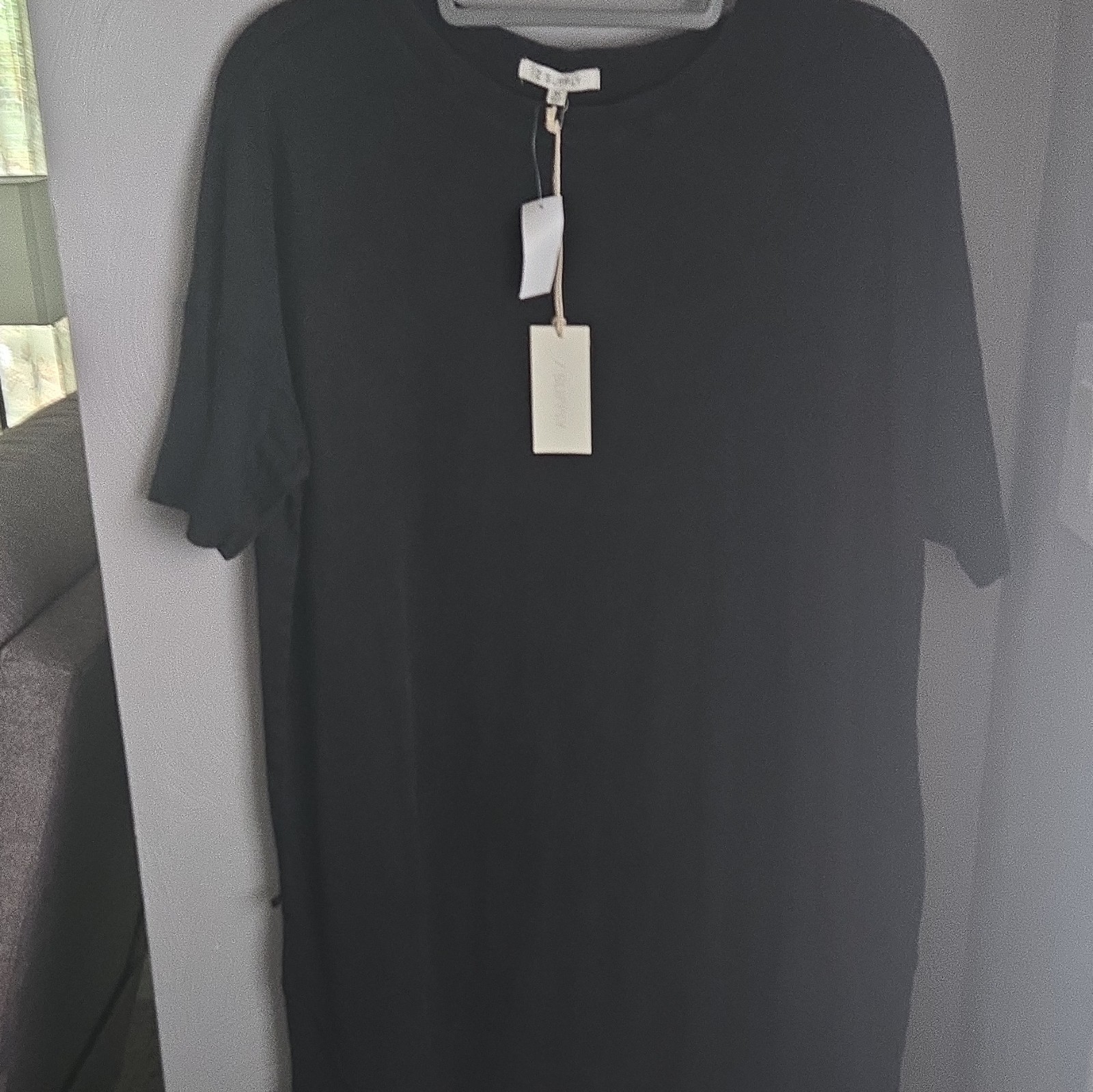 Z Supply Black Solid Crew Neck Short Sleeve Shift T-Shirt Mini Dress XS