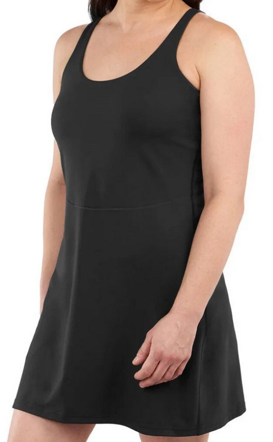 Elle Sport Women’s Active Tank Dress, Black, Size- M
