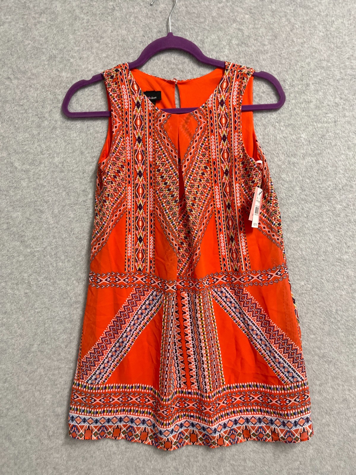 Amys Closet Mini Shift Dress Womens 12 Multicolor Floral Lined Keyhole Back