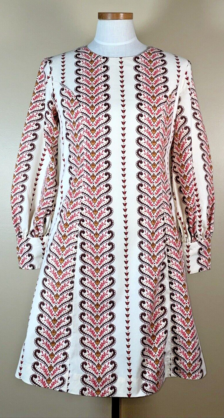 Antik Batik Huggi Printed Cotton Dress S / 38 Bohemian Vertical Stripe Flannel