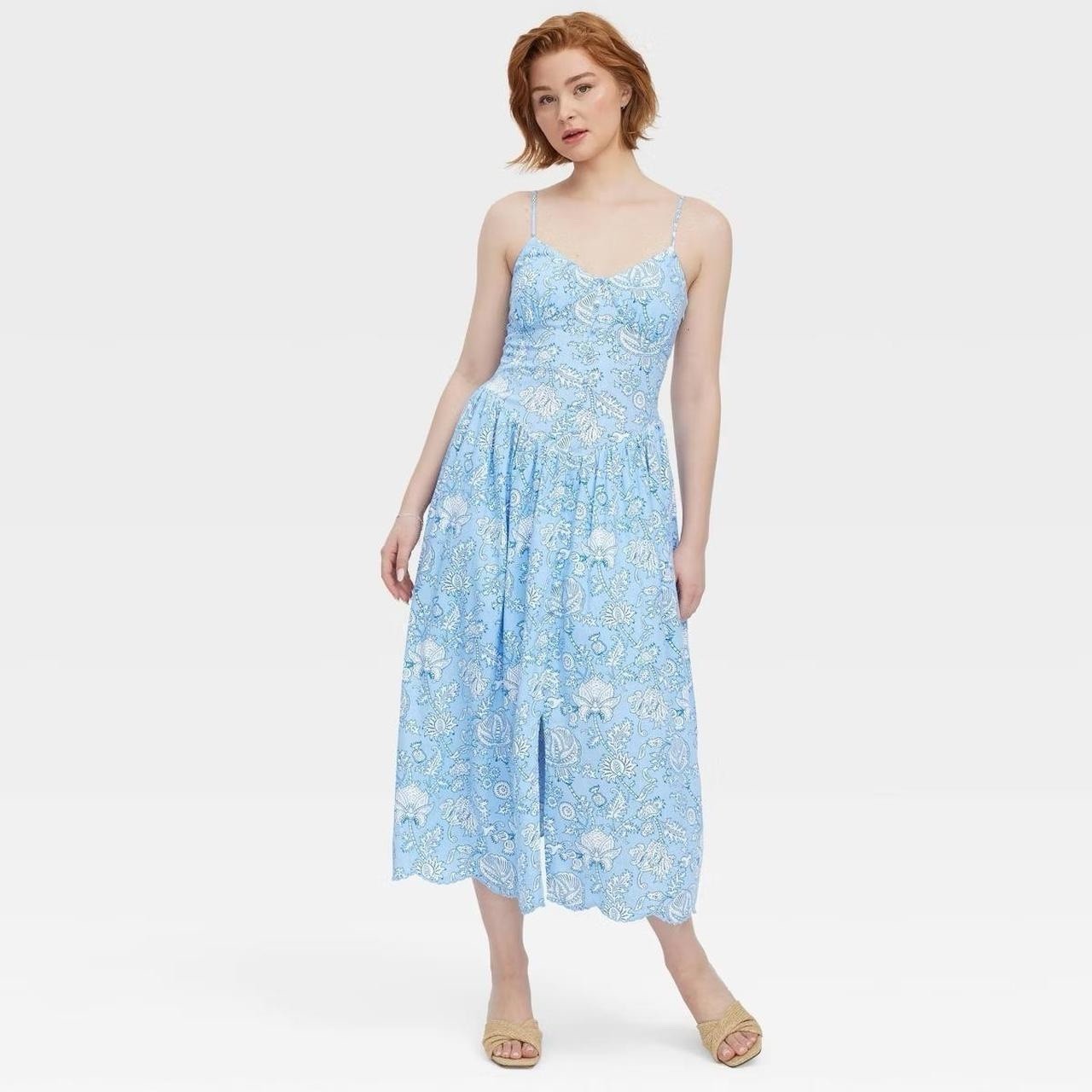 NWT Women’s Roller Rabbit X Target Amanda Blue Floral Paisley Midi Dress Size M