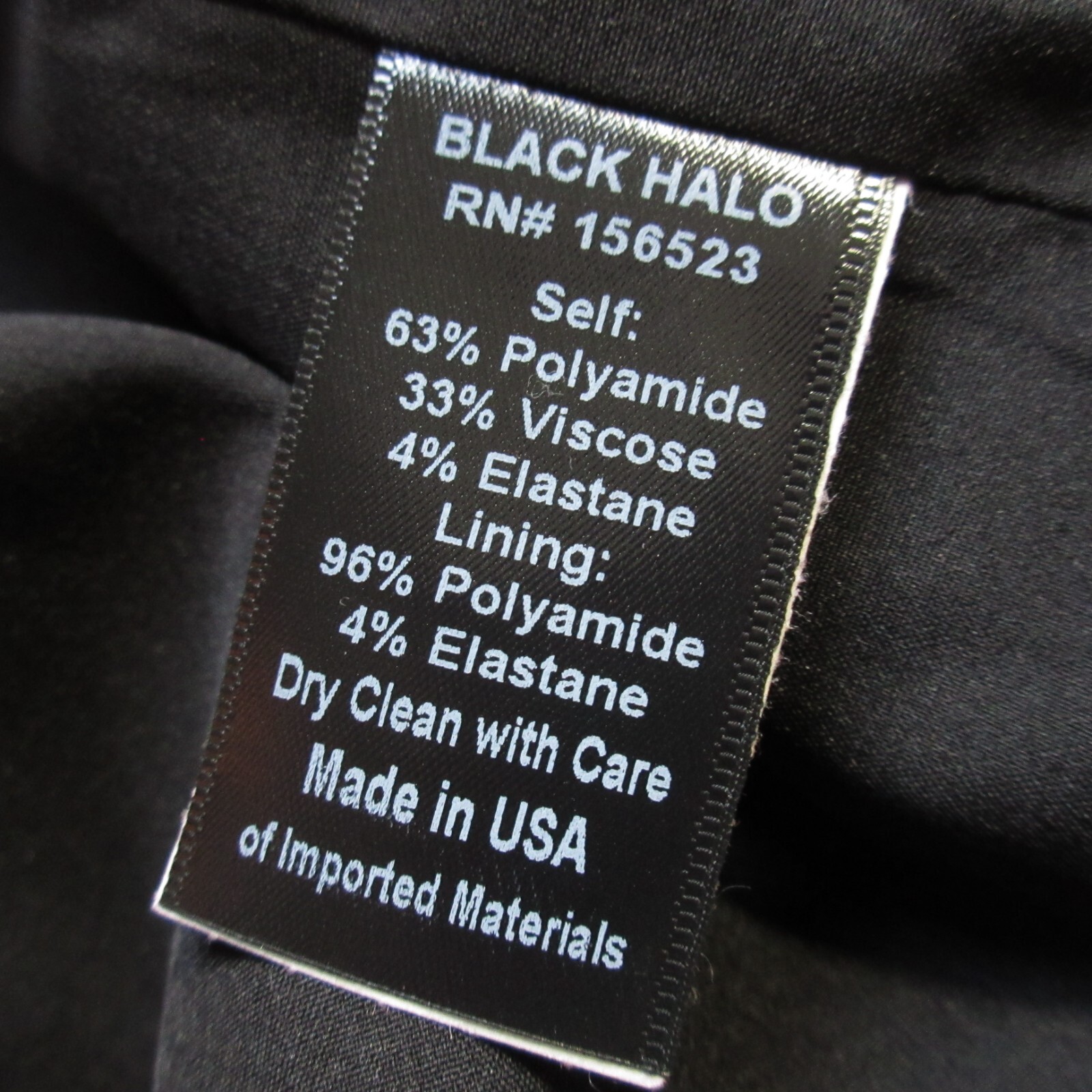 NWT Black Halo Jackie in Black Stretch Gabardine Belted Sheath Dress 8 $375