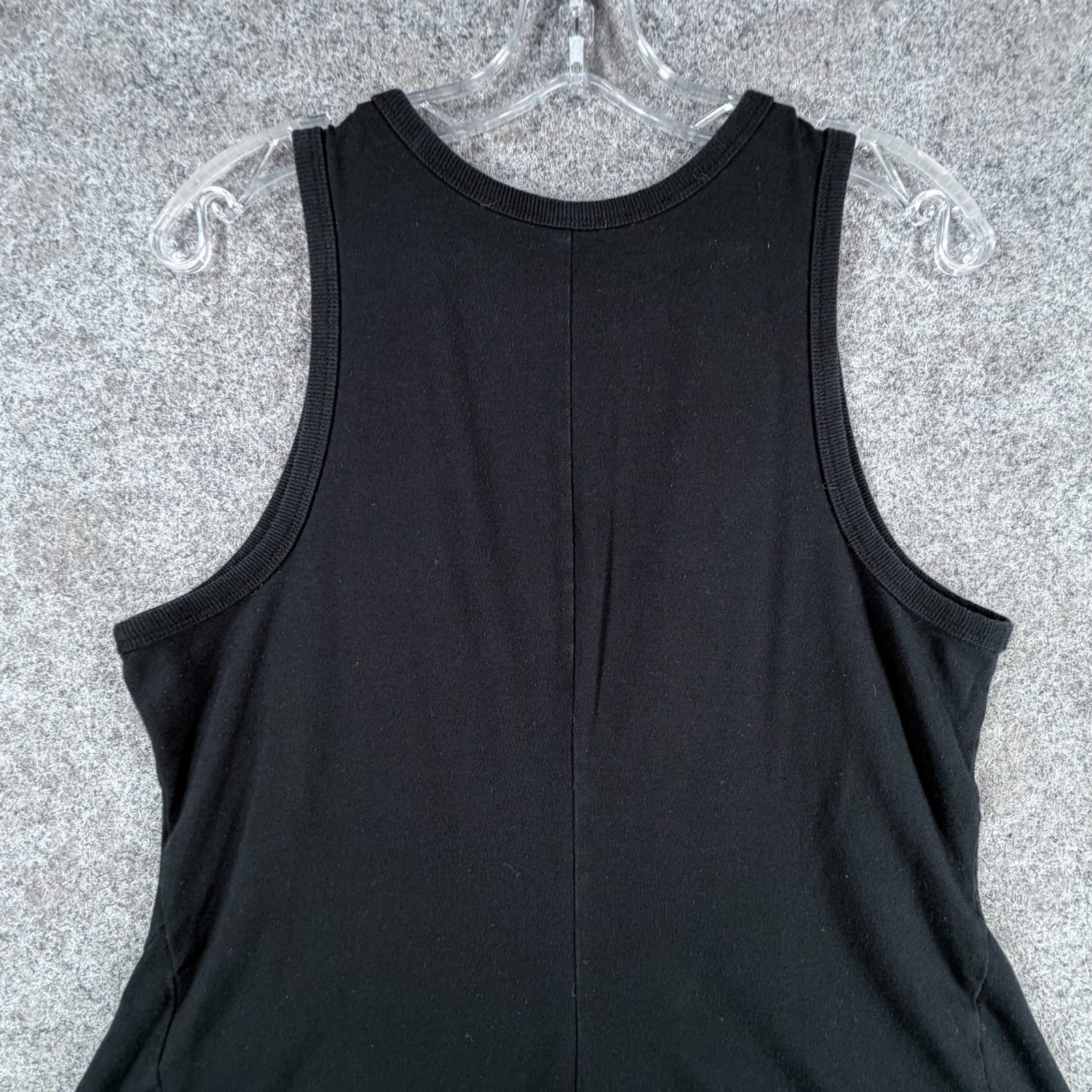 A New Day Fit & Flare Mini Tank Dress Womens L Black Stretch Scoop Neck Classic