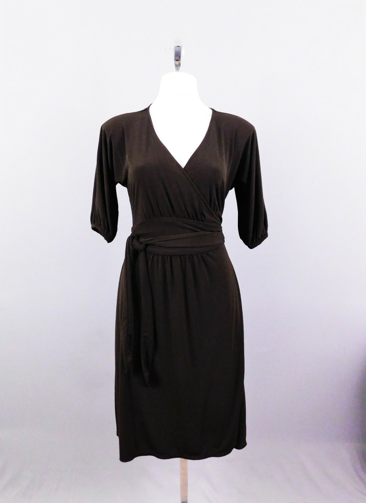 George Women’s Dress w/Belt, Size S, Brown, 93% Polyester, 7% Spandex