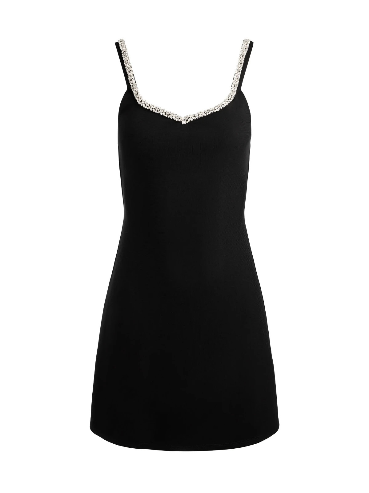 ALICE & OLIVIA(10) EVE EMBELLISHED TRIM SWEETHEART BLACK MINI DRESS NWTMSRP$495