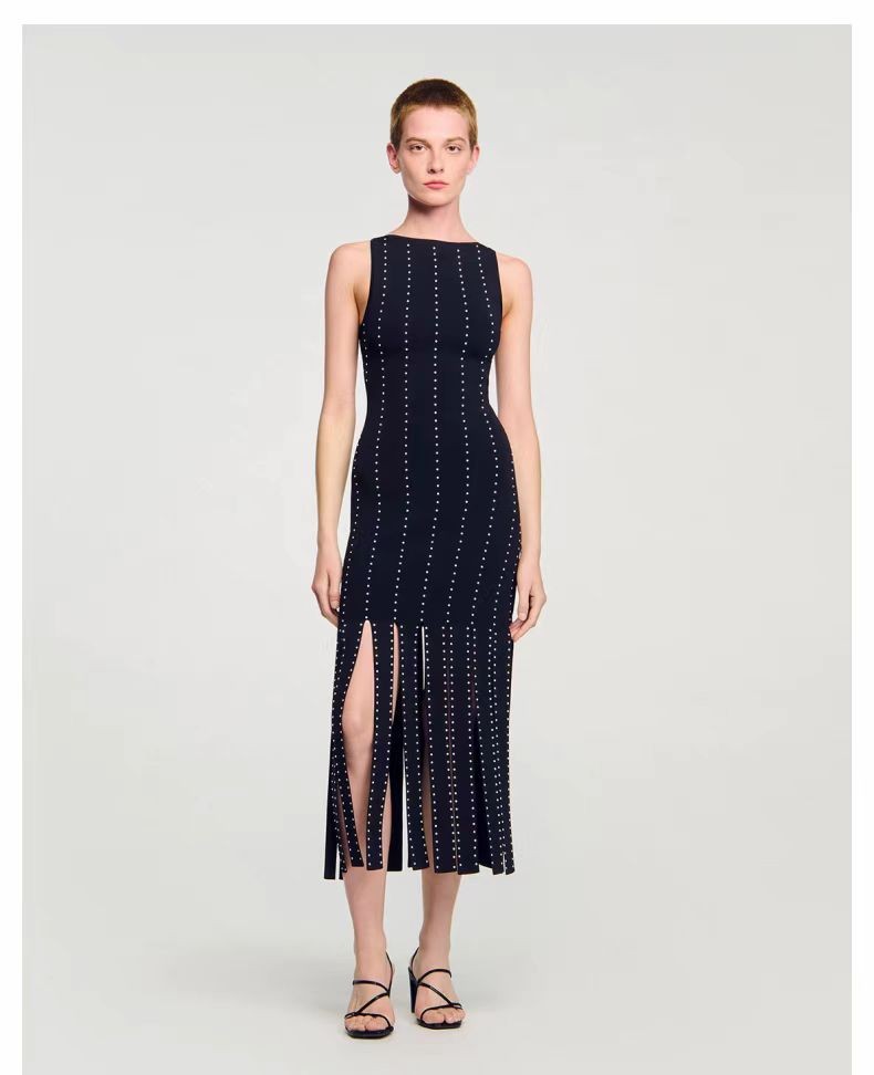 Sandro Beaded knitted vest Dresses Women