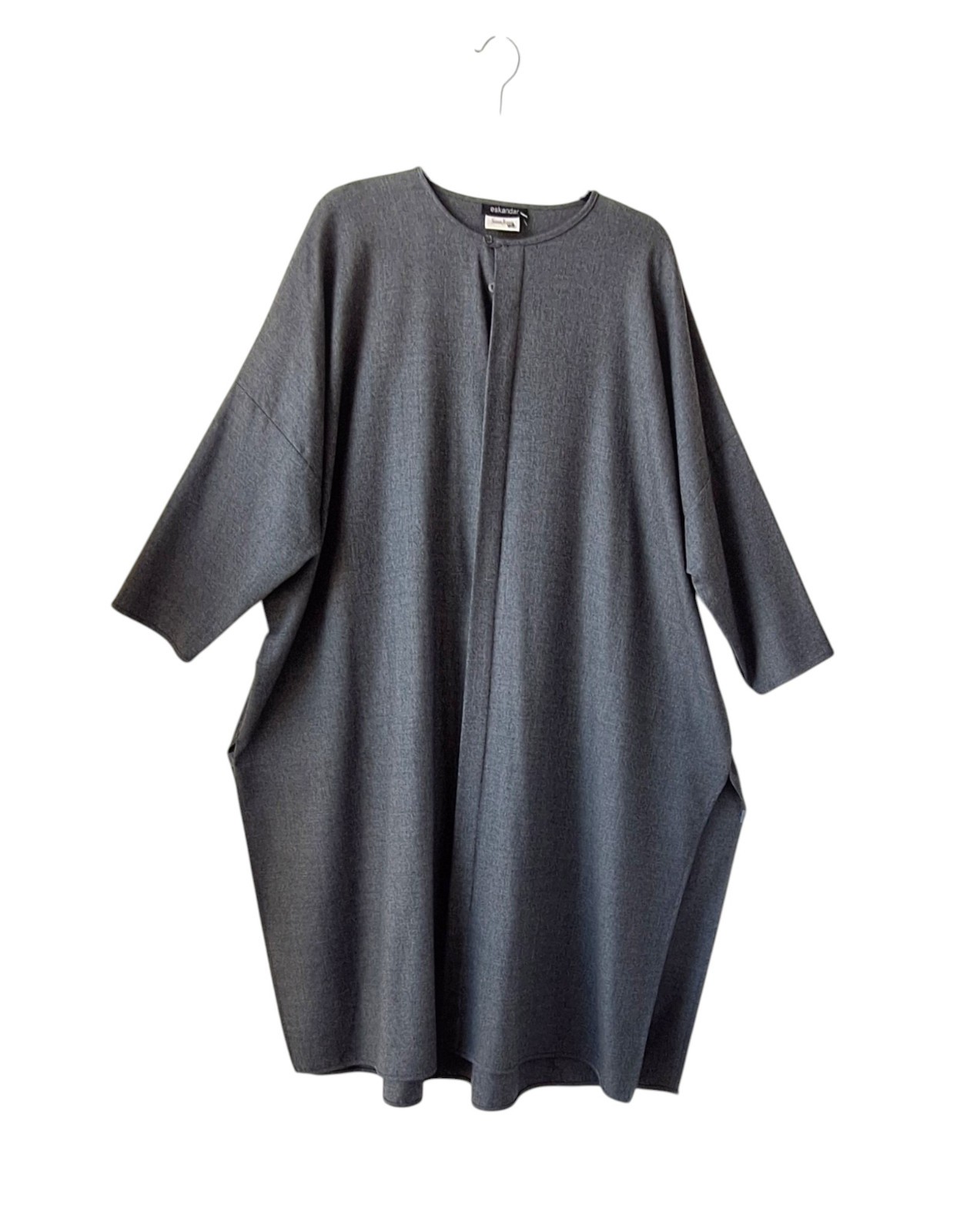 Eskandar Wool/Cashmere Maxi Tunic Duster 1 Size Gray Neiman Marcus Minor Flaws