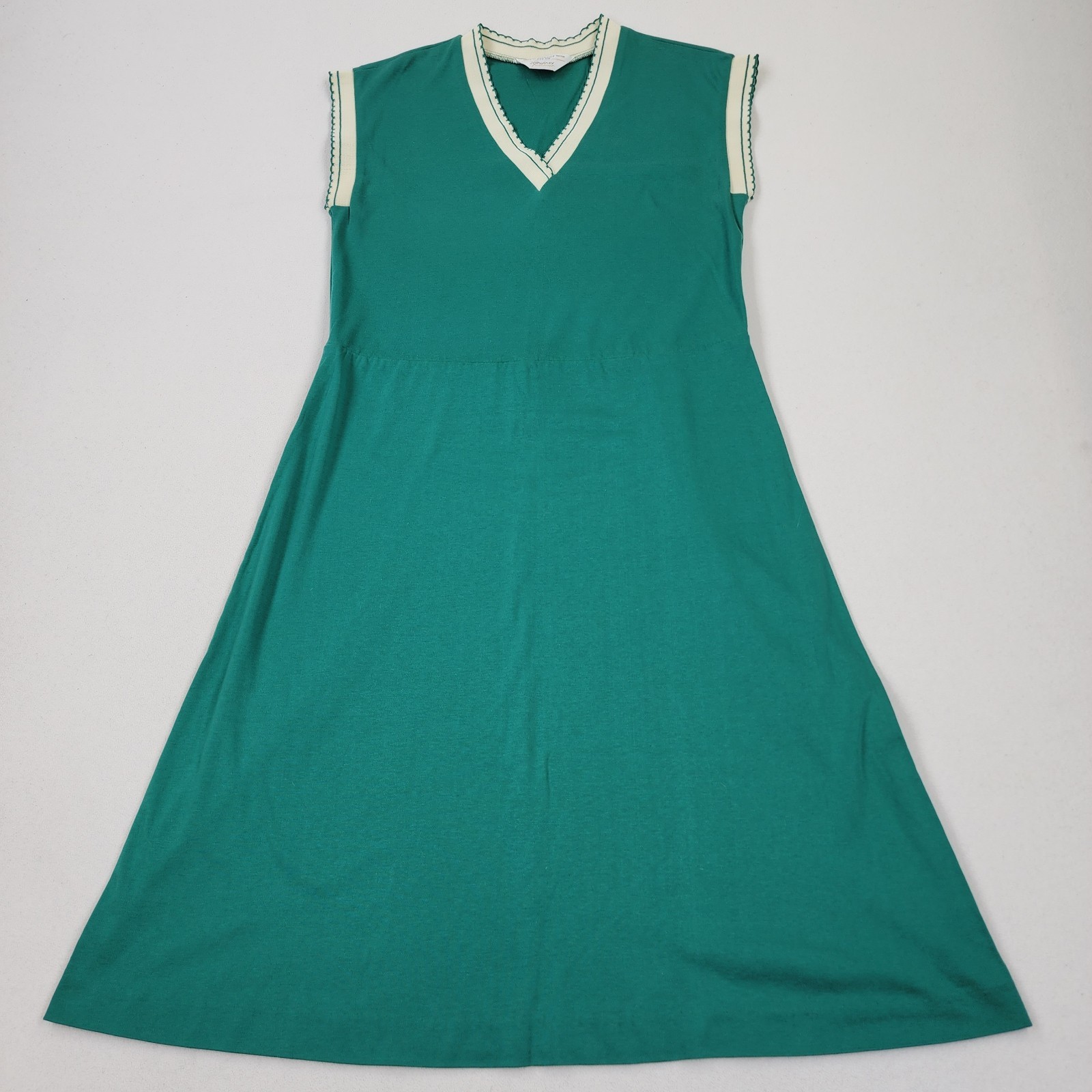 Vtg 60s 70s JCPenney Fashions Womens S M Tennis Knit Sports Dress V-Neck