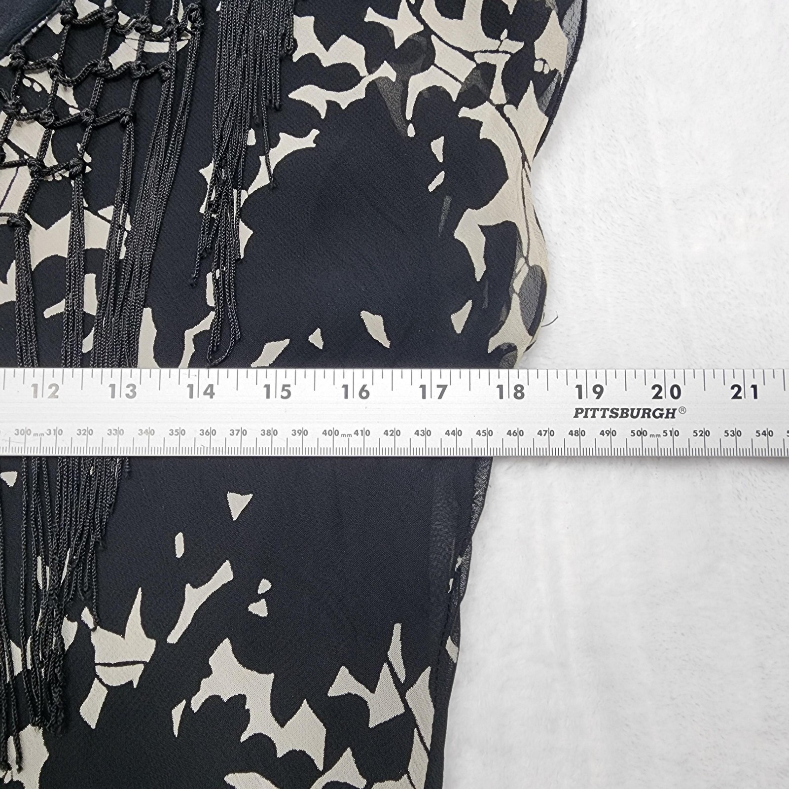 Vintage Temptation Dress Womens L Black Floral Crochet Fringe High Low Maxi Boho