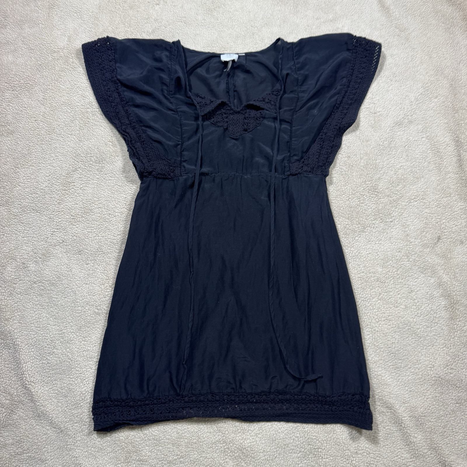 HD In Paris Dress Womens 4 Anthropologie Short Sleeve Knit V-Neck Short A-Line