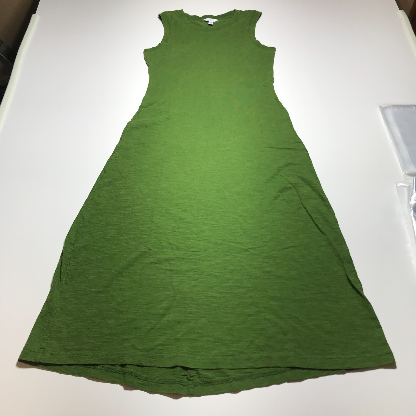 Time and Tru Women’s S (4-6) Slub Cotton Casual Tank Midi Dress in Green Valley