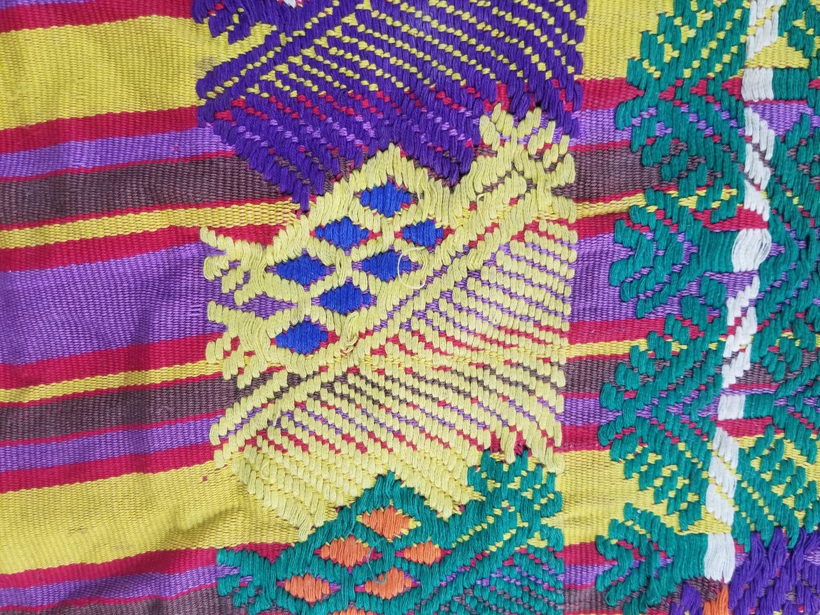 Vintage Traditional Woven Guatemalan Embroidered Huipil 100x68cms