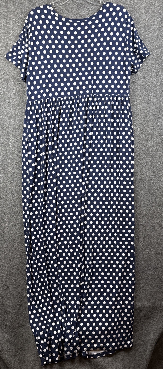 Viishow Womens Dress Polka Dots 1/4 Sleeve Long 3XL Blue