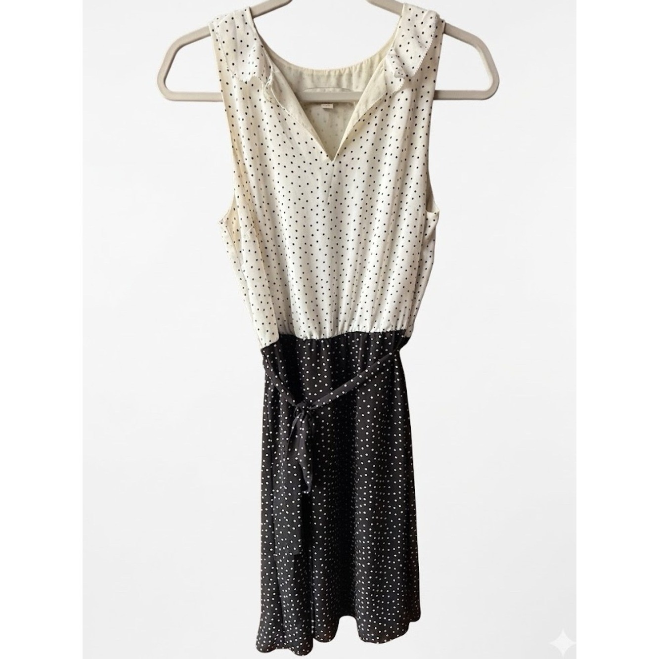 Loft Women’s Polka Dot Sleeveless Black and White Dress Size 6 Workwear
