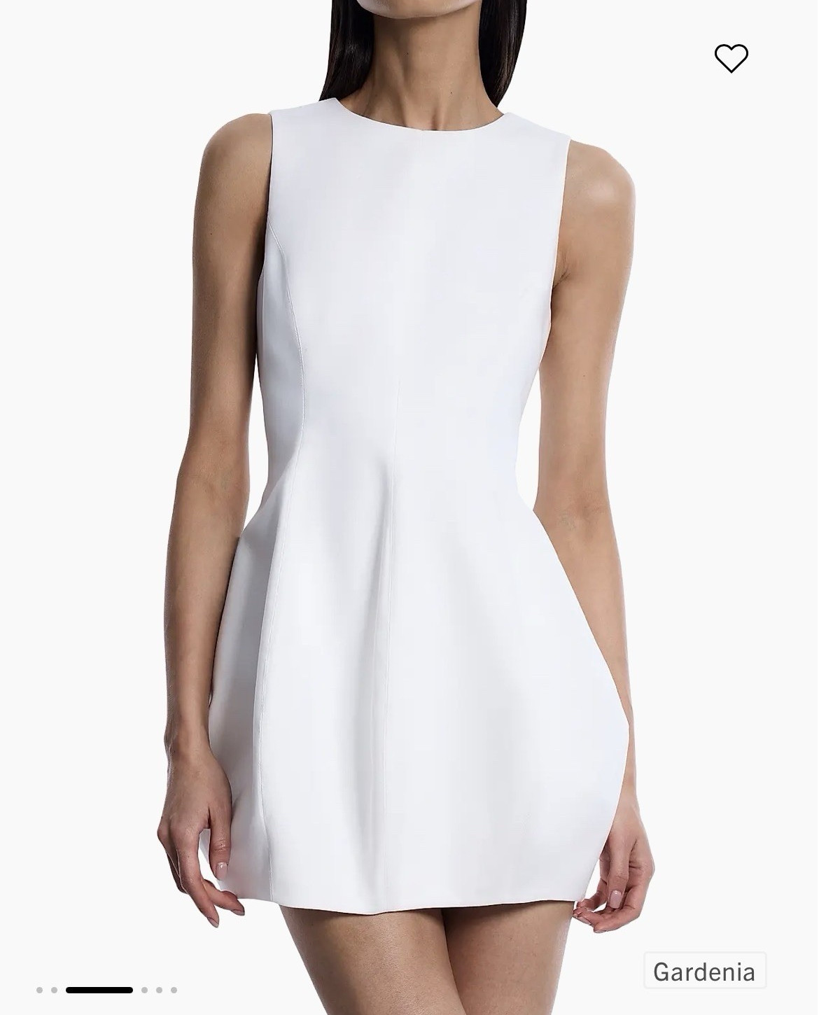 BCBGMAXAZRIA White Solid Round Neck Sleeveless Mini Dress 14