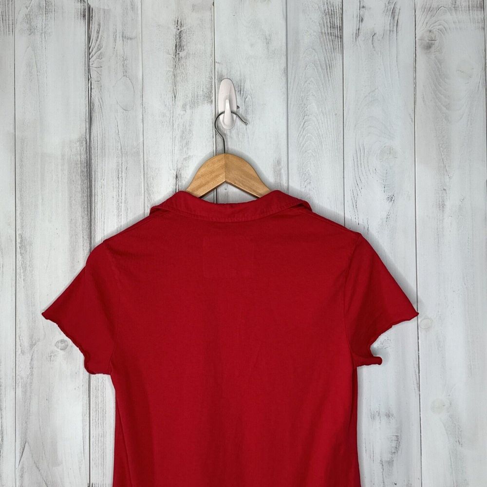 FRANK & EILEEN LAUREN HERITAGE JERSEY SHORT SLEEVE KNIT POLO SHIRT DRESS RED XS