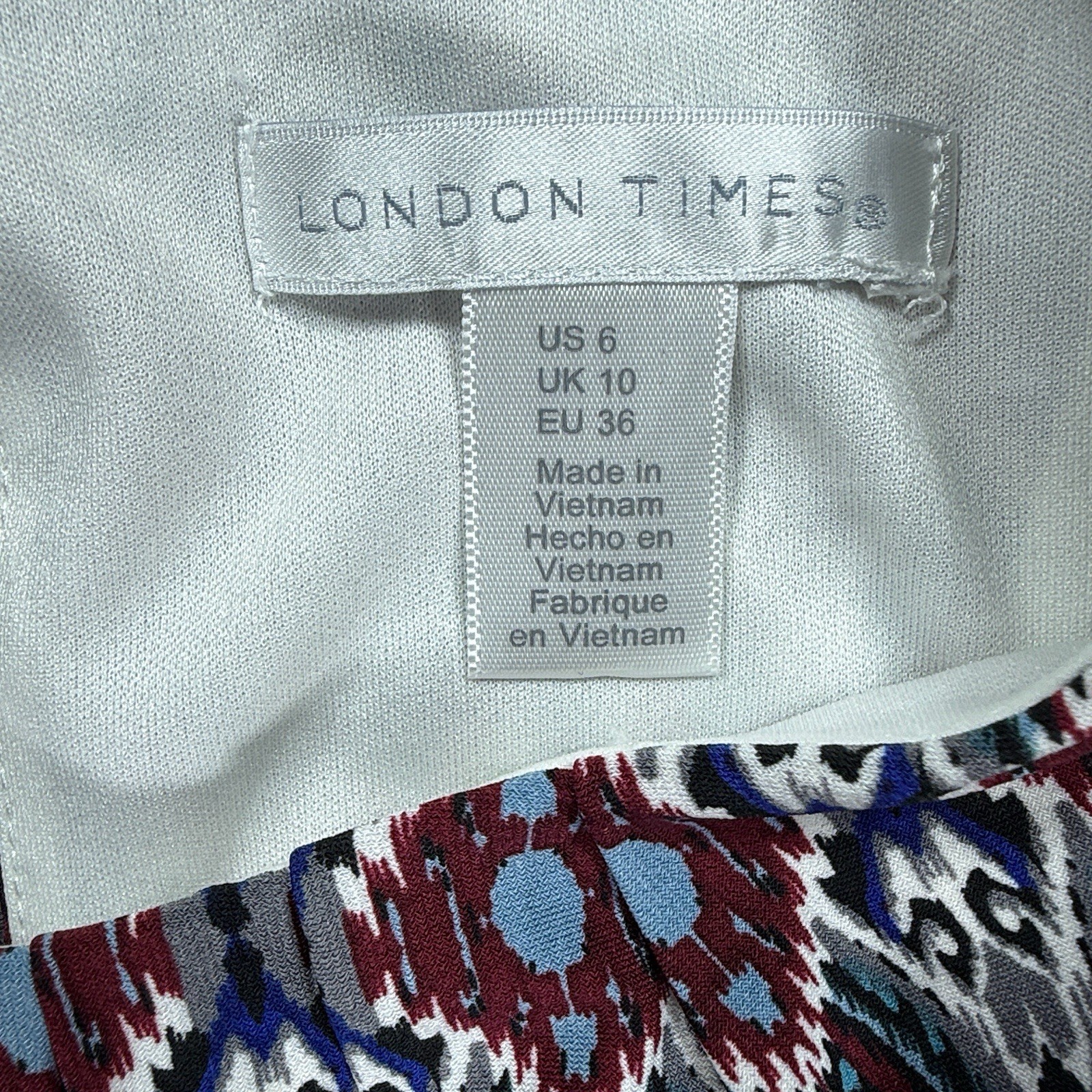 London Times Dress Womens 6 Maxi Mandala Ikat Boho Festival Kaleidoscope Trop